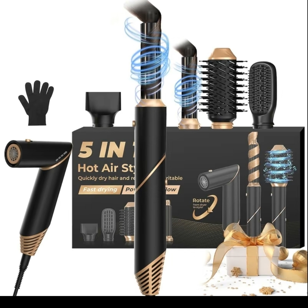 5 in 1 Black and Gold Hot Air Styler